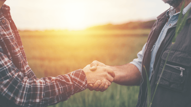 Landowners shaking hands, Arbonics